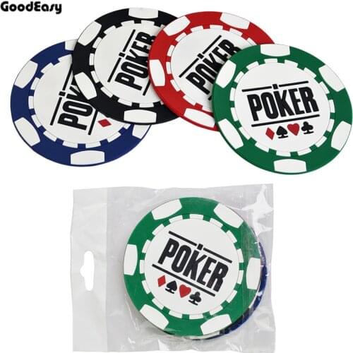 High Quality 4pcs/set Soft Plastic Poker Flowers Circular Coasters Poker Tables Chess Tables Chip Table Accessories Coasters