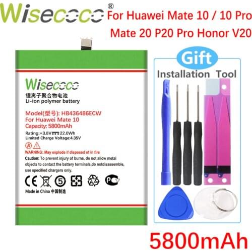 Wisecoco 5800mAh HB436486ECW Battery For Huawei Mate 10 Lite Nova 2 Plus Nova 2I Honor 9i G10 BAC-AL00 7X Mate 10 Pro Phone