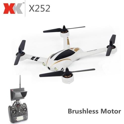 XK X252 5.8G FPV With 720P 140 Degree Wide-Angle HD Camera Brushless Motor Highlight LED Lights 7CH 3D 6G RC Quadcopter RTF