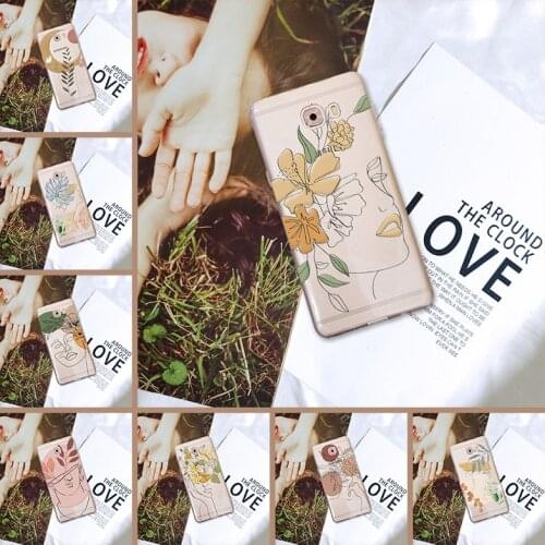 Back Cover For Samsung Galaxy C9 C7 C5 Pro Flower Girl Art Face Plants Soft Silicone Case For Samsung Galaxy C5 C7 C8 Phone Case