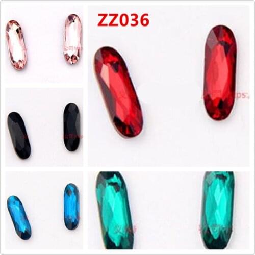 ZZ036 7*21mm 50pcs/pack 14 colors Long cylindrical shape Colorful Non Hotfix rinestones cristal Stone Strass Art Rhinestones