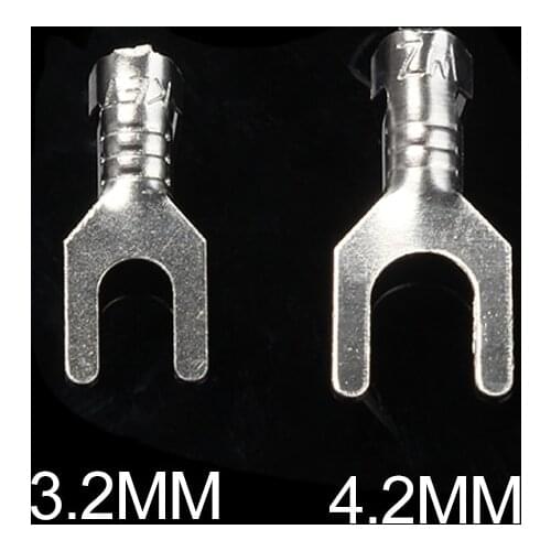 100Pcs 3.2mm 4.2mm Y-shape Wire Crimp Terminal Fork Terminal Lug Wire Naked Connector Y-Type Terminal