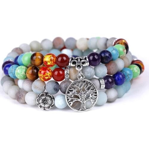 108 * Chakras Matted Beads Bracelet Aromatherapy Yoga Energy Stone Buddhist Jewelry MalaMala Prayer Bracelet