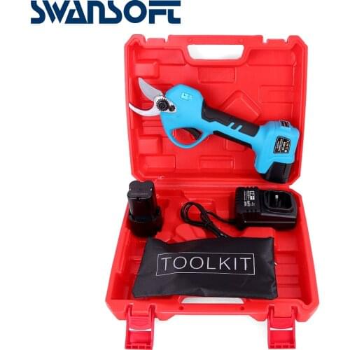 16.8V Electric Cordless Pruner Pruning Shear with 2Ah Lithium-ion Battery Efficient Fruit Tree Bonsai Pruning Cutter EU Plug