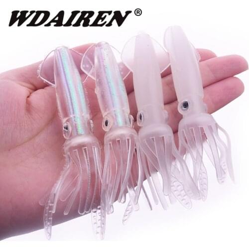 2Pcs Claw Tail Soft baits 100mm 8g Luminous Bionic octopus squid Hollow belly Fishing lure Soft Lure Bass Fishing tackle WD-178