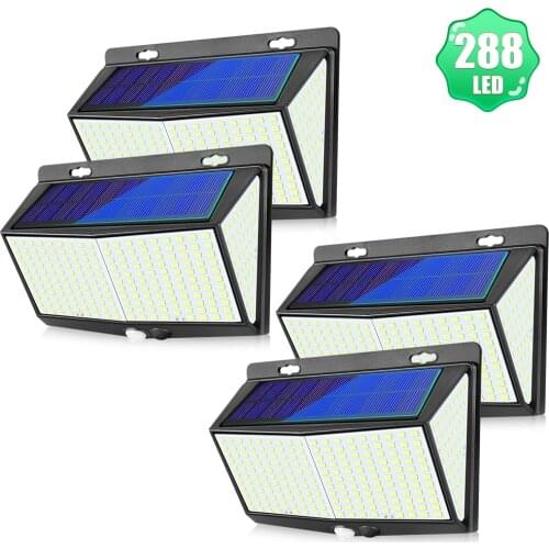288 LED Solar Light Waterproof Outdoor Solar Power Lamps PIR Motion Sensor Sunlight Wall Lighting Garden Light For Home