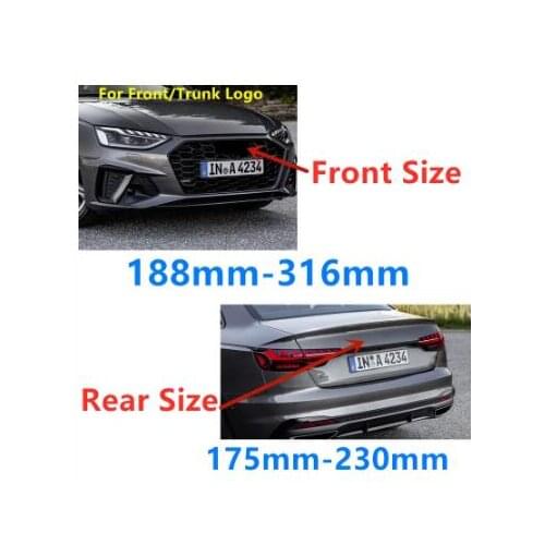 4 Ring ABS Silver Black Car Hood Front Bonnet Grill Rear Trunk Emblem Logo Badge Sticker For A3 A4 A5 A6 A7 Q2 Q3 Q5 Q8 TT