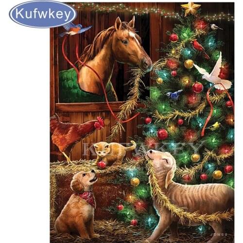 5D DIY Diamond Painting Cross Stitch kit"Christmas in the stable,sheep,horse"diamond Embroidery Mosaic Decor Christmas gifts