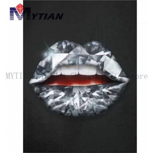 Diamond Painting Lips Wall Sticker Pop Culture Art Diamond Lips Diamond Embroidery Cross Stitch Kits Handicraft Home Decoration