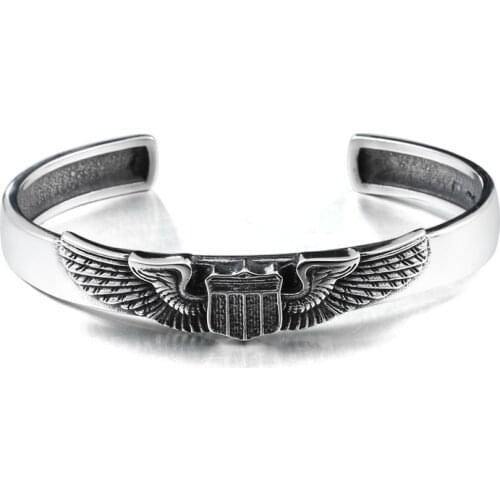 BEIER Movie Fashion 316L stainless steel bracelet Vintage Opening Wings badge Fashion Bracelet&Bangle Jewelry BRG-007