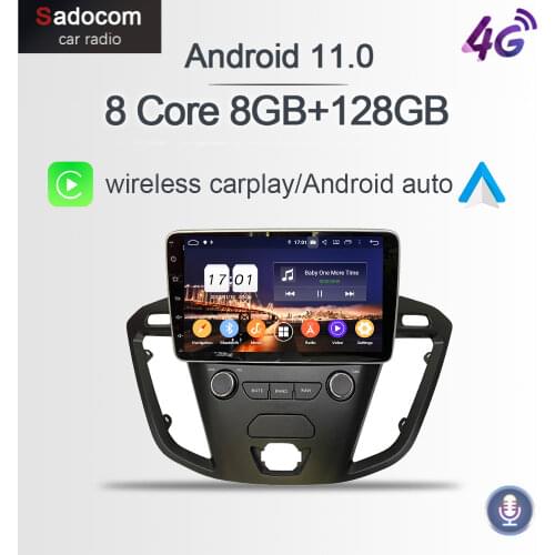 Carplay PX6 DSP IPS Android 10.0 Car DVD Player 4GB + 128GB GPS RDS 4G autoradio Wifi Bluetooth 5.0 For Ford Transit 2017 2018