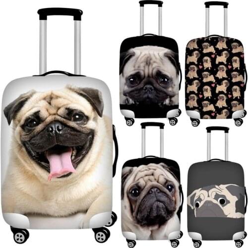 3d Puppy Pug Dog Print Luggage Protective Dust Cover Waterproof 18-32inch Suitcase Cover Baggage Rain Cover Stretchable