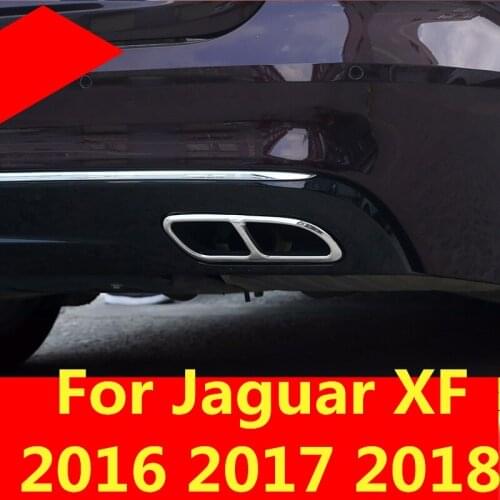 For Jaguar XF 2016 2017 2018 Car-styling modified tail throat decorative box four stainless steel exhaust pipe trim cover