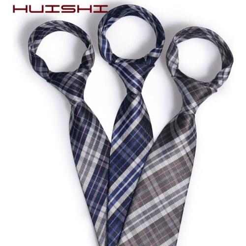 HUISHI Mens Ties New Classic Plaid Striped Neckties 8cm Tie For Men Formal Business Luxury Wedding Party Neckties Gravatas