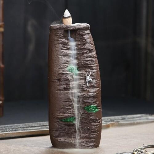 Purple Clay Mountain Flowing Water Back Flow Incense Burner Creative Aromatherapy Home Tea Ceremony ornaments decor