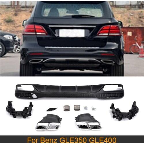 PP Rear Bumoer Diffuser Lip For Mercedes Benz GLE Class GLE350 GLE400 GLE63 AMG SUV 4 Door 2016 2017 Rear Diffuser with Tips
