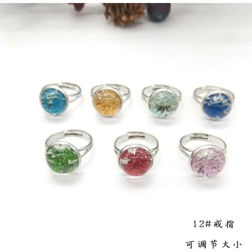 Real Flower Ring Retro Jewelry Rings for Women Korean Style Whole Sale Mood Ring Fashion Party Resin Ball Gift Wedding Gothic