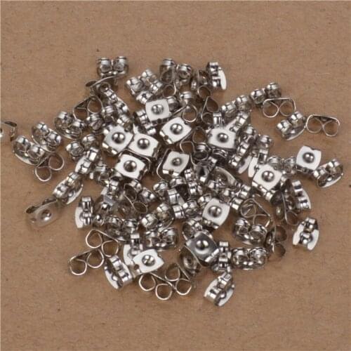 Rhodium Earrings Set finfing Earring Back Stopper Stud Butterfly Components Brincos Jewelry Making Beads Spacer Parts Accessorie