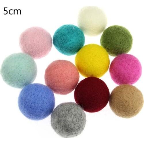 2pcs/Set Wool Felt Balls Round Wool Felt Balls Pom Poms Mixed color wholesale 20 Colors 50mm Diameter