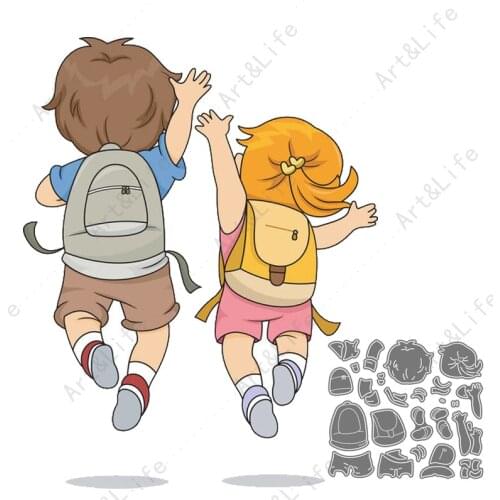 Cute Baby New Metal Cutting Dies Brother And Sister Stencils for Scrapbooking Album Birthday Card Embossing Cut Die Family Love