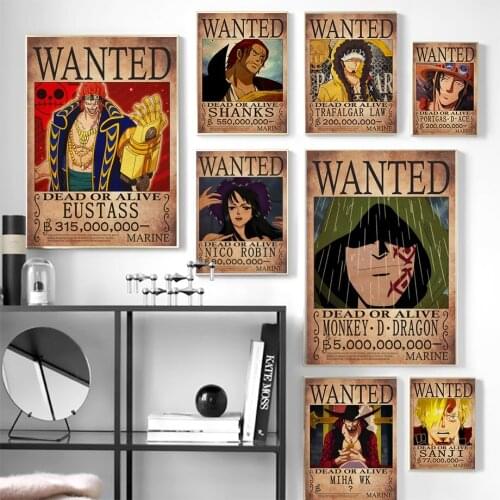 Cartoon Retro Japanese Anime One Piece Luffy Art Decor Nursery Kids Room living Poster Painting Wall Home Decor Quality Canvas