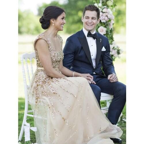 ANNIEBRITNEY Navy Blue 2 Piece Slim Fit Men Formal Suit Tailor Made Groom Wedding Tuxedo 2 Piece Prom Wedding Business Men Suit