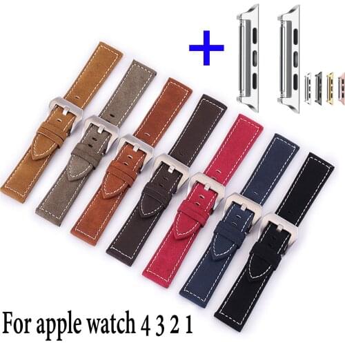 Soft Genuine Leather Band for iWatch Strap 42mm 44mm Replacement Watchband for Apple Watch Series 4/3/2/1 38mm 40mm Strap