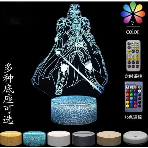 Hasbro Star Wars Master Yoda 3D Desk Lamp Visual Stereo Light Touch LED Night Light USB Power Supply Christmas Birthday Gift