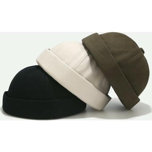 New Spring Brimless Hats Hip Hop Beanie Skullcap Street Knitted Hats For Women Pumpkin Portable Melon Caps For Men Gorras Hombre