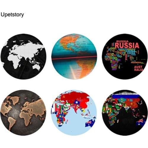 Upestory Fashion Drink Coasters World Map 3D Print Home Dining Soft Placemat Decor Accessories Coffee Cup Mat Waterproof Tea Pad