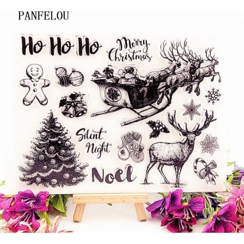 PANFELOU 20x15.5cm Easter deer Transparent Silicone Rubber Clear Stamps cartoon Scrapbooking/DIY Easter New year album