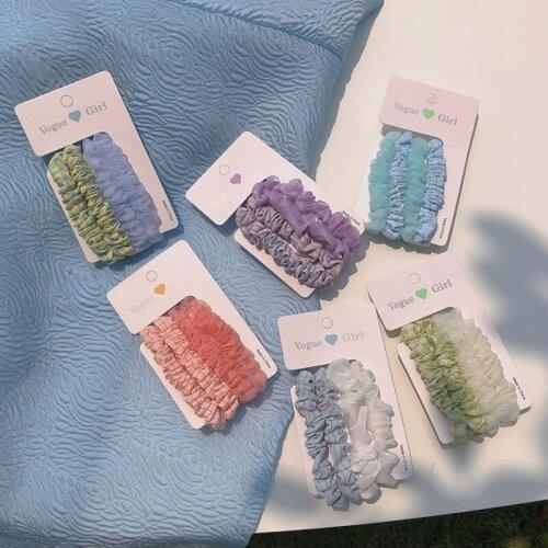 Spring color ~ hair ring 4 pieces super fairy cream blue hair rope four-piece head rope girl ins wild hair accessories