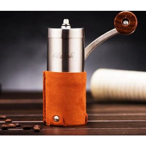 Manual Stainless Steel Coffee Grinder Conical Burr Mill for Precision Brewing Brushed