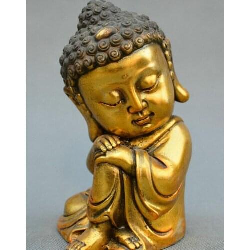 Collect China Tibet Buddhism old bronze Sakyamuni Buddha baby Buddha statue