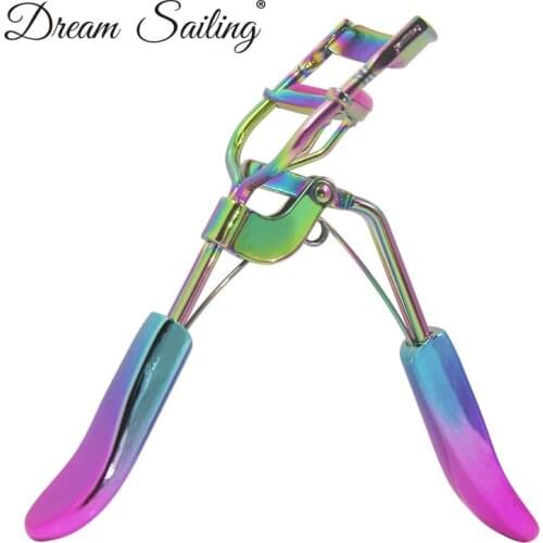 False Eyelashes Curler Clip With Rainbow Electroplating Handle For Woman Stainless Steel Makeup Cosmetic Tools Beauty Accessory