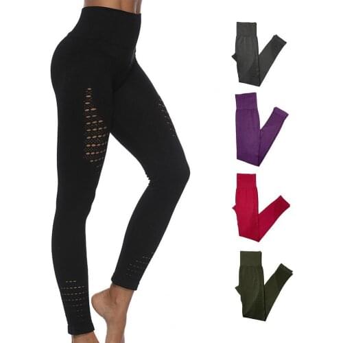 Yoga Pants Body Shaper High Waist Seamless Hollow Out Sports Fitness Pants Leggings Running Yoga Athletic Pants for Women