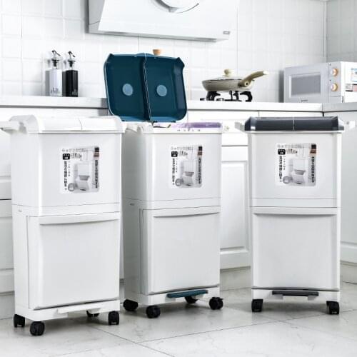 Modern Rectangle Trash Bin For Recycling Bins Bedroom Kitchen Storage Trash Bin Plastic Rangement Cuisine Cleaning Tools BD50WB