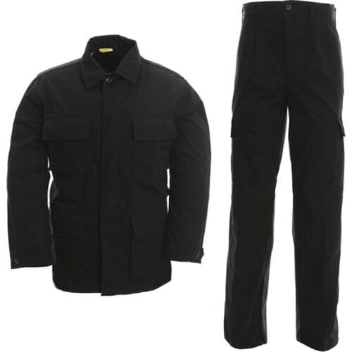 Black Simple BDU Military tactical suit US Army militar Uniform Working Clothes for Men