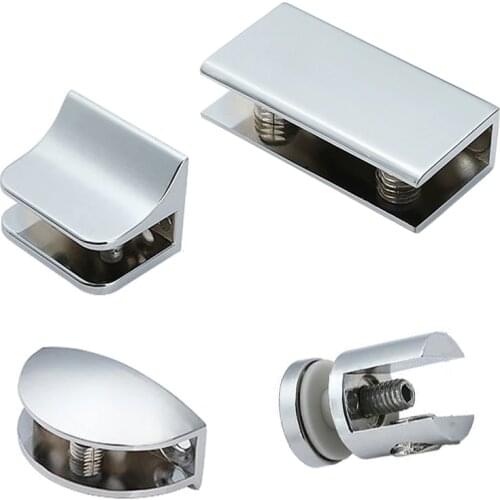 1pc Zinc Alloy Glass Clamp Glass bracket chrome finished Shelves Support Bracket for 10-12mm