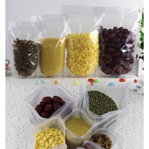 Stand Up High Transparency ZipLock Bags - All Clear Reusable Plastic Pouches Zipper Grip Seal Food Packing