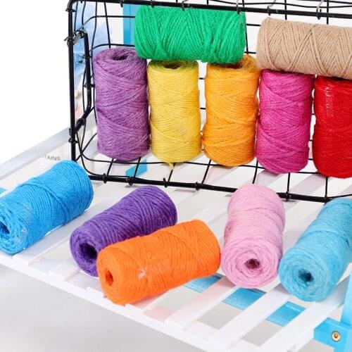 4mm*50m Natural Colored Hemp Rope DIY Craft Arts Hang Tag Cords Home Handwork Fabric Woven Arts Decor Gift Packing Burlap String