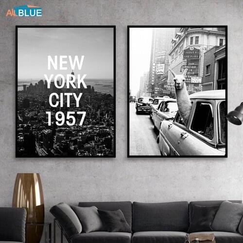 Vintage New York City Posters And Prints Alpaca Canvas Wall Art Painting Nordic Decor Pictures For Living Room Decoration Quote
