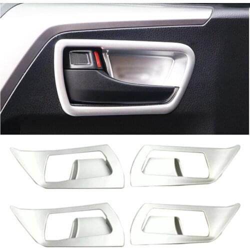 Interior For Toyota RAV4 Rav 4 2013 2014 2015 2016 2017 ABS Accessories Inner Side Door Handle Bowl Cover Trim 4 Pcs / Set
