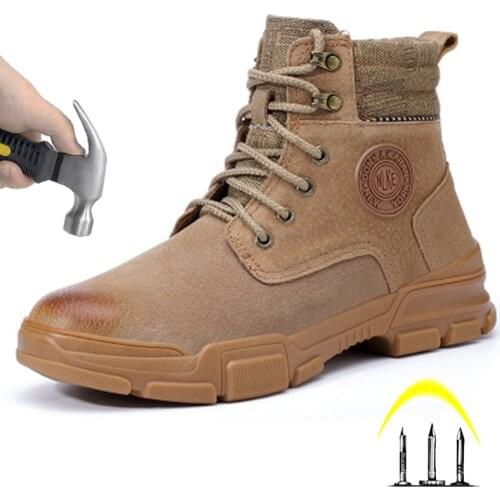 High-Top Safety Shoes For men, Deodorant Steel Toe Cap Protective Boots, Anti-Smashing, Anti-Puncture, Martin Boots For Men