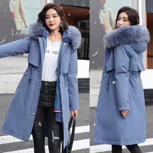 Women 30 Degrees Snow Wear Long Parkas Winter Removable inside Jacket Fur Hooded Clothing Female Fur Lining Thick Winter Coat