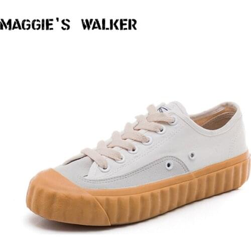 Maggies Walker 2018 New Arrival Women Fashion Lacing Canvas Casual Shoes Platform Patchwork Outdoor Walking Shoes Size 35~40