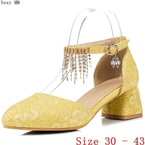 Pumps Women Oxfords Career D'Orsay Shoes High Heels Woman Med High Heel Shoes Small Plus Size 30 31 32 33 - 40 41 42 43