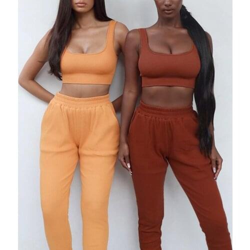 Women Sports Bras Crop Tops Casual Tracksuit Women Outfits 2 Piece Set Sports Suit Long Pant Workout Streetwear Lounge Wear
