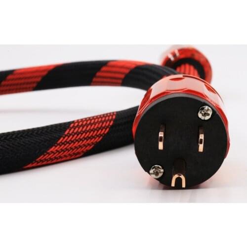 1.5M Red Copper US plated Power cable with P-046 Connector Plug