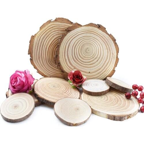 1pcs Blank Christmas Xmas Tree Wood Log Slices Discs Cutout Circle Wood Disks Crafts Christmas Tree Decoration Snowman Ornaments